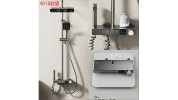 Best-Selling Black Aluminum High Pressure Rainfall Shower System Faucet Set1