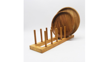 Wood Pot Lid Holder Dish Drying Rack Dish Drainer Kitchen for Storage Cabinet Tableware Multifunction Rubber Home Kitchen1