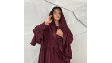 2025 Latest Wholesale Islamic Clothing Modest Luxurious Solid Color Robe Muslim Women Dress Hijab Abaya1