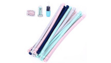 Customized Folding Straw, Cups Silicone Reusable Collapsible Straw, Reusable Foldable Straws Eco1