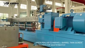 Xinda PSHJ-65 clamshell barrel twin screw extruder for masterbatch 