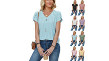 Wholesale Bulk Casual Butterfly Sleeves blouse high quality t shirt Fashion Wholesale loose Ladies Tops women's  t-shirt knitted1
