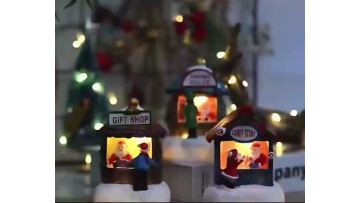 Colorful Christmas Snow Scene House Decor