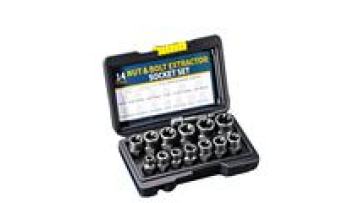 ZHIXIN 14PCS Damaged Bolt & Nut Remover Set Cr-Mo Steel Bolt Extractor Tool Set With Solid Storage Case Nut Remover Socket Tool1