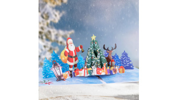 3D Christmas Scene Greeting Card