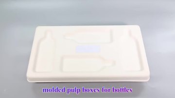 Eco friendly molded paper pulp champagne packaging tray1
