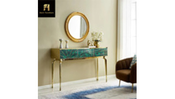 Luxury Malachite Entrance Table with Agate Decor and Stainless Steel Frame1