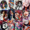 AMTMBS DIY Oil Coloring Paint By Numbers On Canvas Woman Portrait Acrylic Paint Draw By Number Gift Home Decor