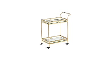 TL-TR02 Elegant Golden-Tier Serving Cart with Smooth-Rolling Wheels for Modern Homes