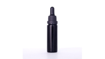Black Glass Bottle With RibbedDropper