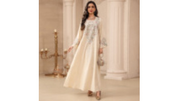 New Elegant Embroidery Maxi Dress Dubai Embroidered Sleeve Abaya Fashion Long Dresses Modest 20261