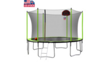 USA warehouse delivery bungee 12ft trampoline with safety spring pad and protective net1