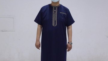 Muslim Zipper Size Pocket Men Islamic Clothing Solid Color Arab Design Daffah Dress Saudi Fashion1
