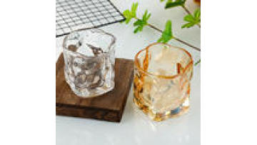 Wholesale Vodka Glasses Whisky Unique Drinking Glass 200ml Irregular Surface Beverage Juice Glass1