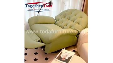 Modern Cat-Scratch Resistant PU Leather Recliner Sofa 360° Swivel Electric Single Lounge Chair with Side Pocket