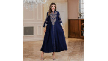 Dubai Embroidered Ramadan Jalabiya Middle East Muslim Evening Dress Women Eid Abaya Turkish Islamic Long Robe with Slit Sleeves1
