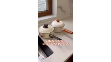 Cabinet corner single-layer pot rack