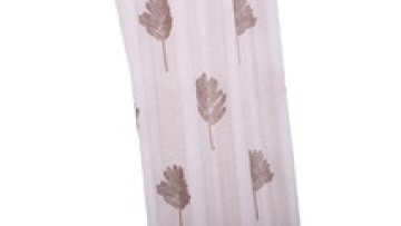 embroidered sheer curtain faux linen sheer curtain leaf design window ready made sheer curtain1