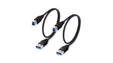 USB 3.0 A Male to Type B Male Braided Cord