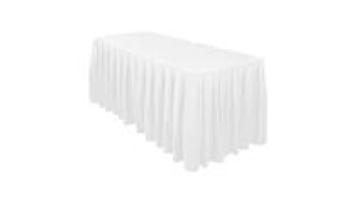 Blue Pleated Ruffled Table Skirt - Wedding Decorations1