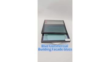insulated Blue Commercial Building Facade Glass