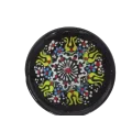 Hand Made Tile Patterned Kaolin Clay Quartz Limestone Bowl 8cm Black and Mix Colored Old Turkish Pattern Healty Gift