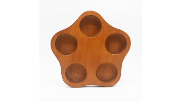 Bar Accessoires Wood Rotating Serving Board Shot Glass Holder Tasting Flight Tasting Tray1