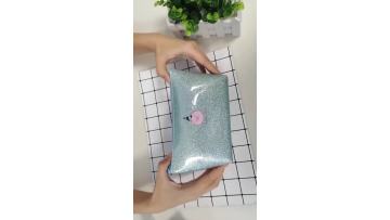 Lovely animal style glitter cosmetic bag