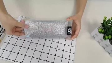 Custom cute shiny glitter pencil case
