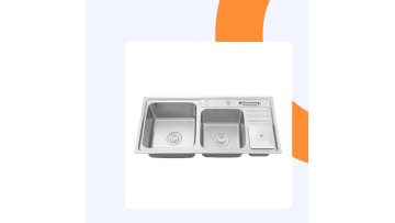 Popular Modern Brushed Kitchen Sink Drop In Double Bowl Top Mount Kitchen Sink 16 Gauge Satin Stainless Steel Sink for Project1