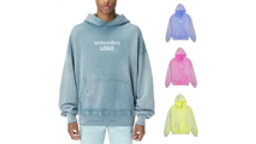 Vintage Acid Washed Hoodie Custom your own Logo Blank sun fader Hoodie Oversized Pocket  Cotton  Pullover1