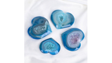 Wholesale Natual Gemstone Crystal Healing Heart Shape Druzy Agate Heart Blue Onyx Agate1