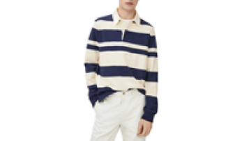 Mens Shirts Custom Logo Regular Fit Cotton Spandex Long Sleeve Stripe Polo Shirt for Men1