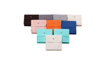 Hanhong factory wholesale custom luxury velvet jewelry packaging bag thick sponge necklace ring  PU leather jewelry bag1
