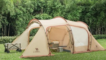 Camel Orion Tunnel Glamping Tent  Extended Large Space Oxford cloth Camping Tent  with One Bedroom One Living Room1
