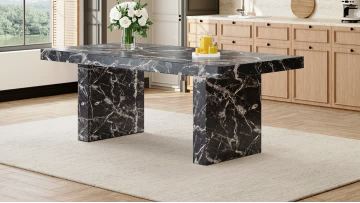 Luxurious Marble Pattern MDF Dining Table