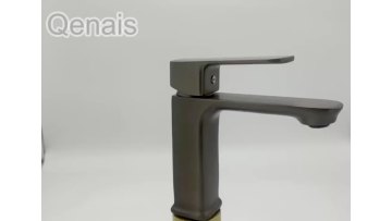 Brass Vanity Faucet Gun Gray Modern Style