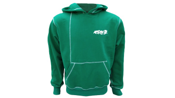 green puff printing hoodie
