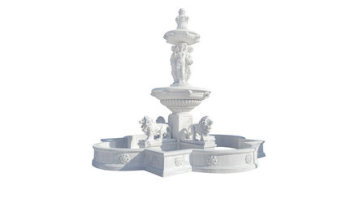 Marble Tiered Lion Fountain Elegant Garden Park Decor