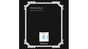PP419 Baroque Frame Molding & PP419-26L/R Corner Ornament | PU Decorative Trim (14x9.5cm)