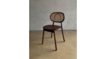 Low price  commercial  furniture cafe  wood and rattan  restaurant chair1