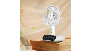 Foldable Desktop Portable Rechargeable Fan with Light