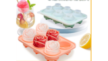BPA free and hot sale 6 holes rose Large Custom Sphere ice mold silicone ice cube tray for whisky and champagne bucket1