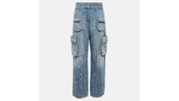 Custom Logo Branded Wide Leg Distressed Womens Cargo Denim Jeans for Women1