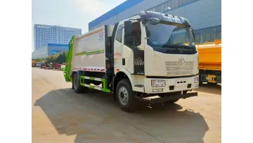 Energy Saving FAW Jiefang 4X2 14cbm Compression Refuse Truck1