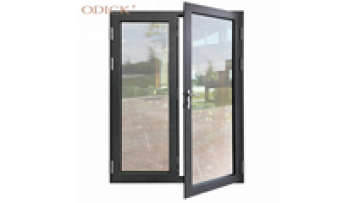 Super High Modern design aluminum hinged swing powder coated black color double glaze frosted glass Patio door1