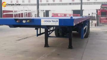 3 axle flatbed trailer blue