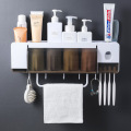 Bathroom Storage Toothbrush Holder Washing Set Wall Hanging Cup Holder Convenient Save Space Home Mount Rack Bathroom Tools Set