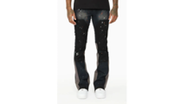 Fashion Hip Hop Mens Skinny Flare Leg Cotton Jeans Paints Pants for Men Street1