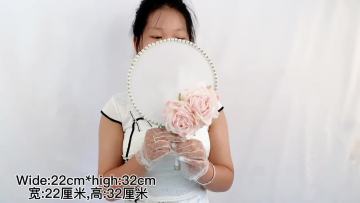 Wedding Crafts Bridesmaids Gift Crystal White Feather Bouquet Floral Hand Fan1